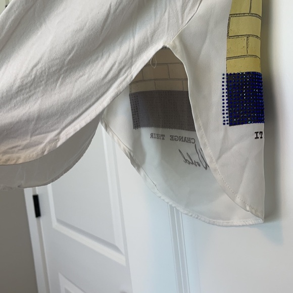 Nylon Apparel White Long Tank W Words Sz Sm - Picture 4 of 10